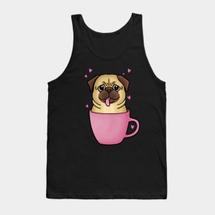 Pug in A Pink Mug Tank Top